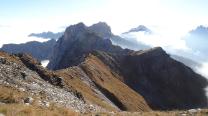 Blick von der Pfannspitze auf den weiteren Weg