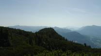 Blick über die Latschen zum Kreuz am Elferkogel