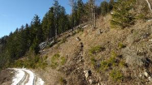 Nach der Straßen- folgt die Hangquerung