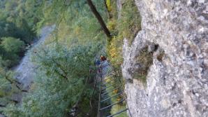 Blick zurück auf der ersten Leiter