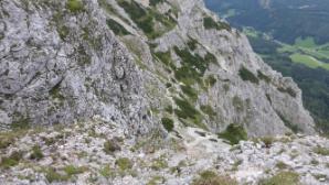 Nochmal zurück geblickt, etwas rechts der Mitte müsste der Leiterausstieg sein