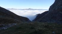 Ausblick nach Norden am Morgen bei der Hütte